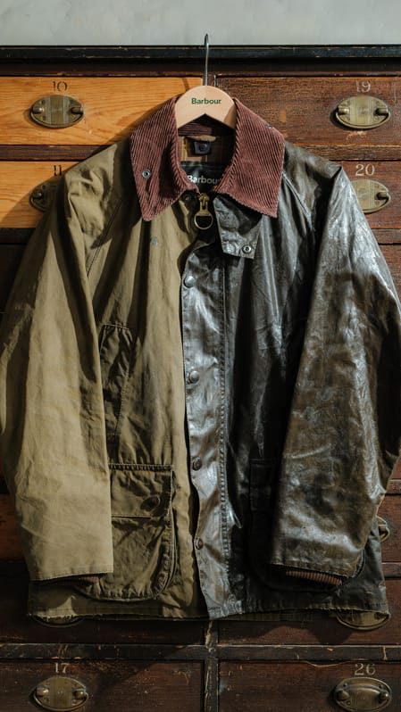 Giacca Barbour per metà cerata e per metà opaca