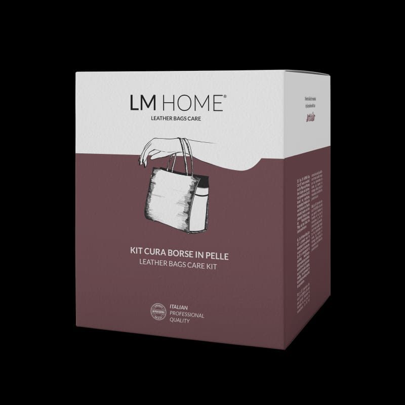 La scatola del kit cura borse in pelle LM Home