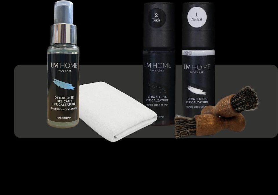 Il contenuto del kit cura calzature in pelle LM Home