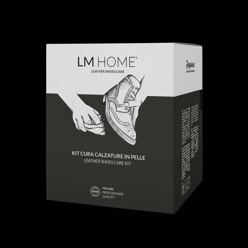 La scatola del kit cura calzature in pelle LM Home