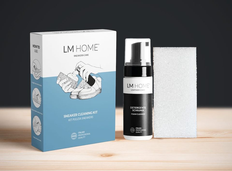 Kit pulizia sneakers LM Home: detergente schiuma e spugna