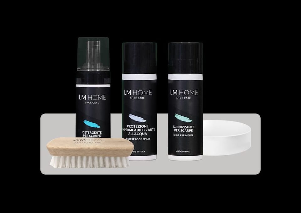 Il contenuto del kit cura sneakers LM Home